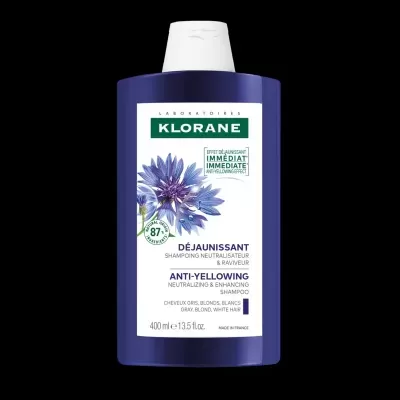 Klorane Champô Anti Amarelecimento Cabelos Loiros e Grisalhos Centáurea 400mL