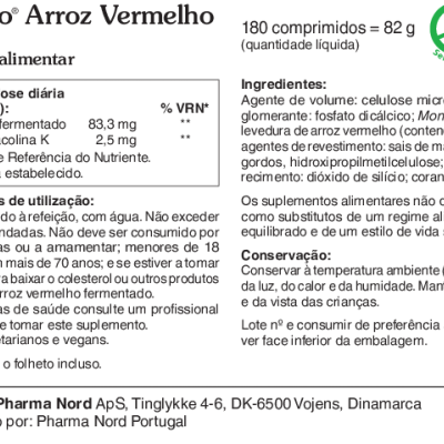 BioActivo Arroz Vermelho 2,5 mg 180 comprimidos