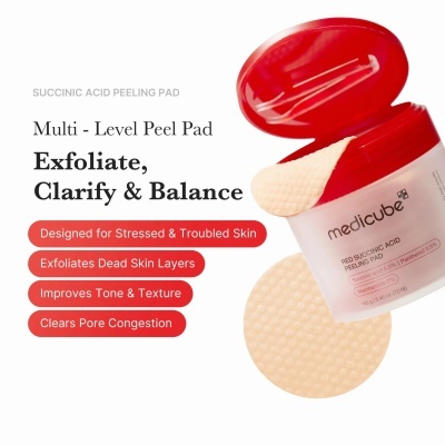 Medicube – Red Succinic Acid Peeling Pad, 70 pads / 155g