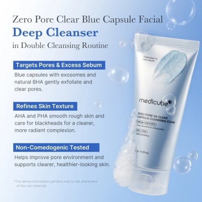 Medicube – Zero Pore Clear Capsule Cleansing Foam, 120ml