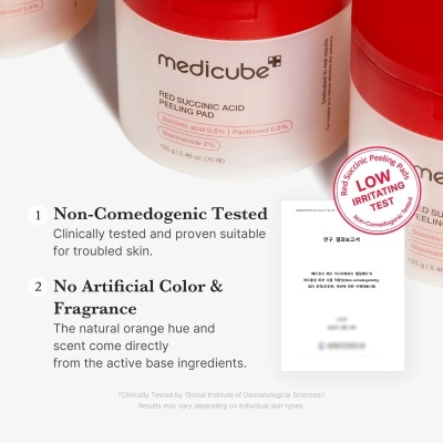 Medicube – Red Succinic Acid Peeling Pad, 70 pads / 155g