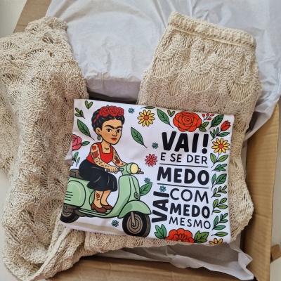 T-shirt personalizada Vai e ser der medo vai com medo mesmo