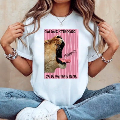 T-shirt personalizada sou 100% stressada