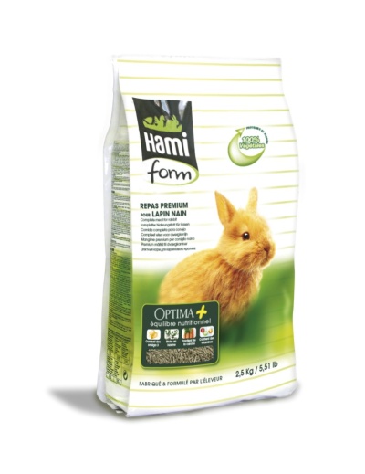 Premium Optima+ – Refeição completa para coelhos anões – 2,5 kg