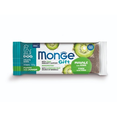 Monge Gift Cão Fruit Bars - Puppy Junior Porco & Kiwi 100g
