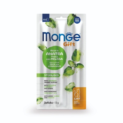 Monge Gift Gato Sticks - Sterilised Pato & Erva Cidreira