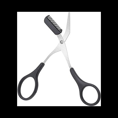 Tesoura com pente para sobrancelhas