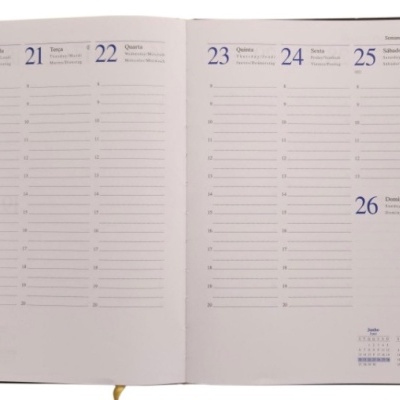 Agenda Semanal A4 2026 Papiro Madrid Preta A27