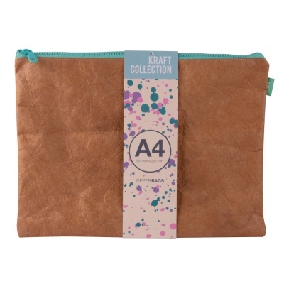 Bolsa com zíper Coleção Kraft A4