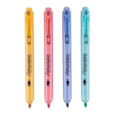 Marcadores retráteis, cores pastel