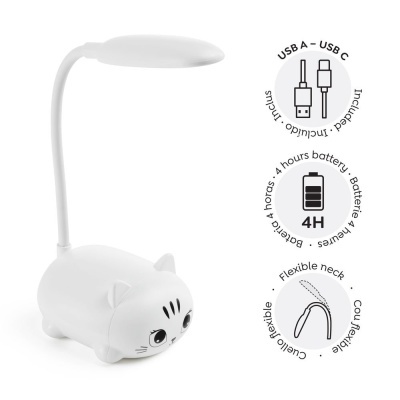 Candeeiro de Led Gato Branco