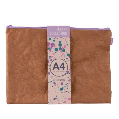 Bolsa com zíper Coleção Kraft A4