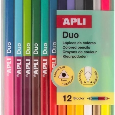 Lápis de cor Apli Duo 12