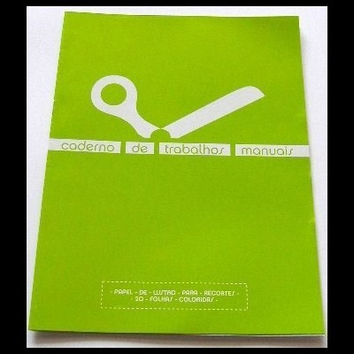 Caderno de trabalhos manuais com papel de lustro