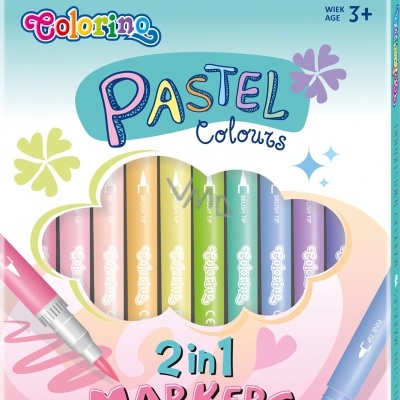 Marcadores Colorino Pastel Dupla Face 2 em 1