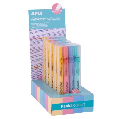 Marcadores retráteis, cores pastel