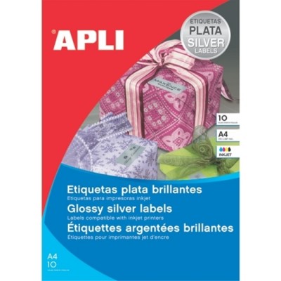 Papel para etiquetas prata / brilhante