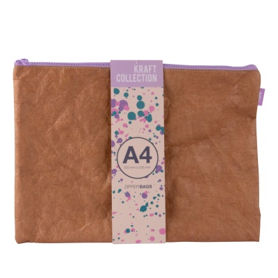 Bolsa com zíper Coleção Kraft A4