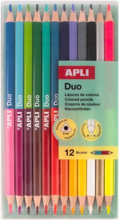 Lápis de cor Apli Duo 12