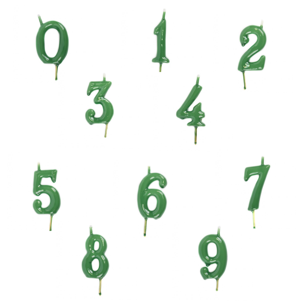 Velas Número Verde