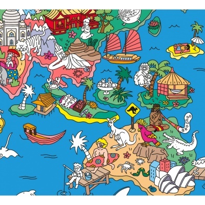 Poster para Colorir e Stickers Atlas