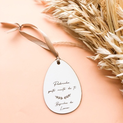 Placa Personalizada Páscoa Ovo - Padrinhos