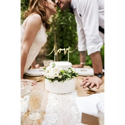 Topo de Bolo Love Dourado