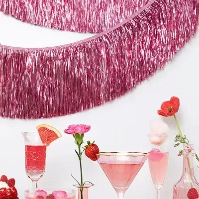 Grinalda  Tassel Franja Rosa