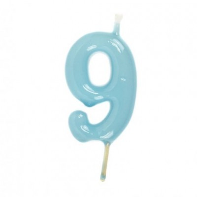 Velas Número Azul Bebé