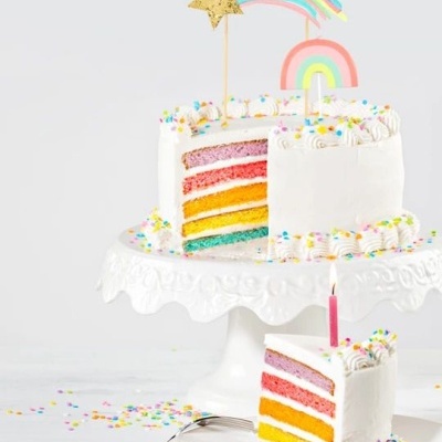Topo de Bolo Rainbow