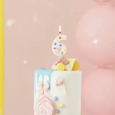 Velas Número Confettis