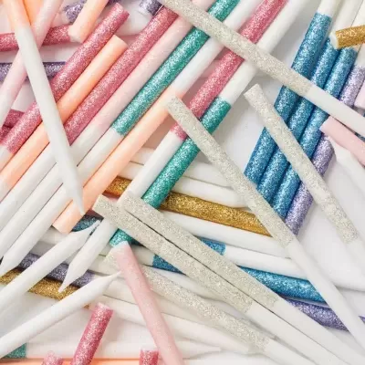 Velas Altas Glitter Coloridas