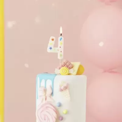 Velas Número Confettis