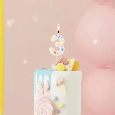 Velas Número Confettis