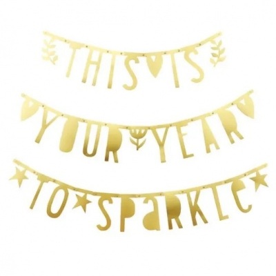 Grinalda Letras Dourado