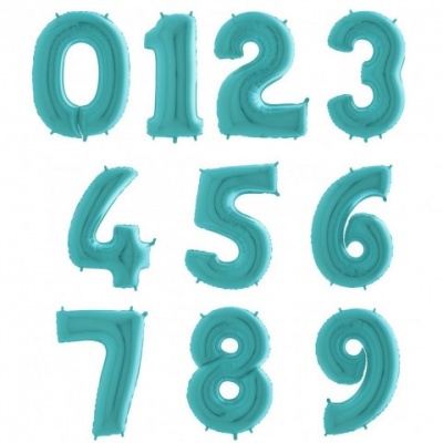 Balão Número Azul Pastel