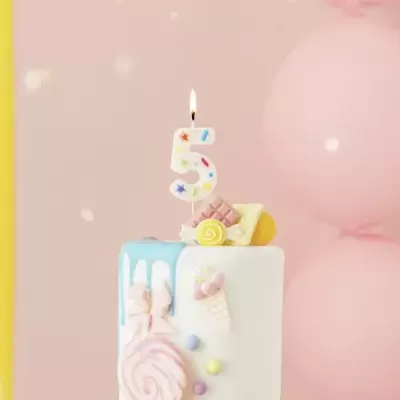 Velas Número Confettis