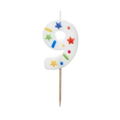 Velas Número Confettis