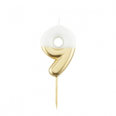 Velas Número Dourado e Branco