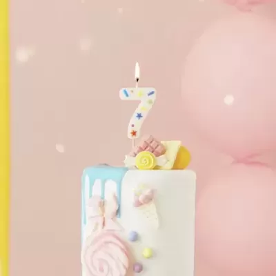 Velas Número Confettis