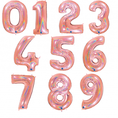 Balão Número Rose Gold Holográfico