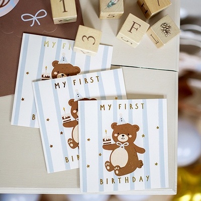 Postal Primeiro Aniversário Ursinho