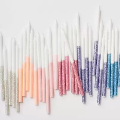 Velas Altas Glitter Coloridas