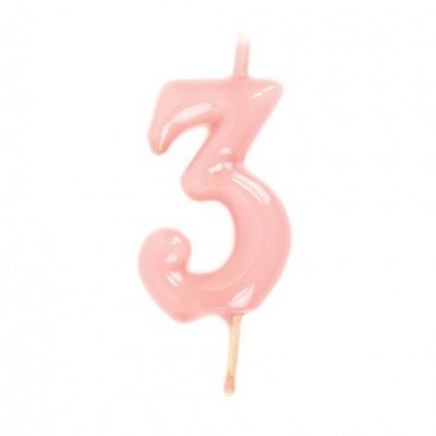 Velas Número Rosa