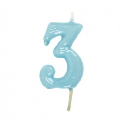 Velas Número Azul Bebé
