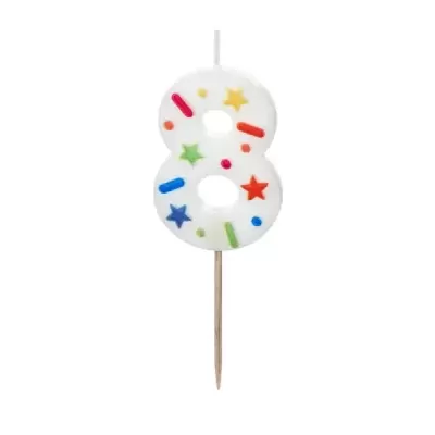 Velas Número Confettis