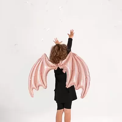 Balão Asas de Morcego Rosa Holográfico
