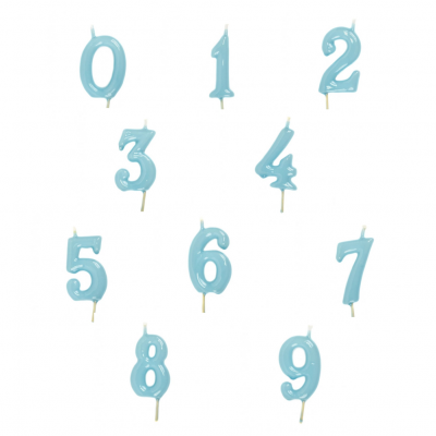 Velas Número Azul Bebé