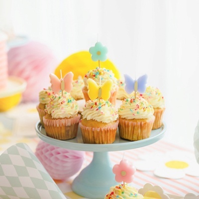 Velas Borboletas e Flores