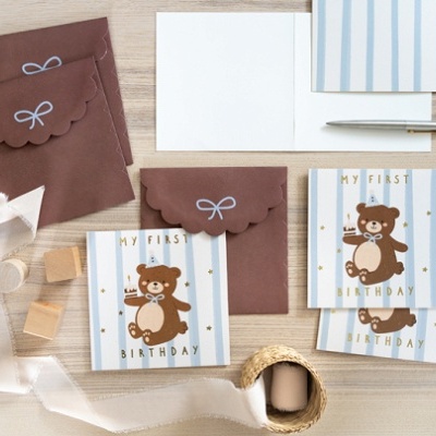 Postal Primeiro Aniversário Ursinho